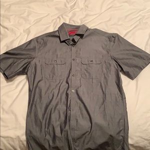 Metallic gray dress shirt